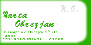 marta obrezjan business card